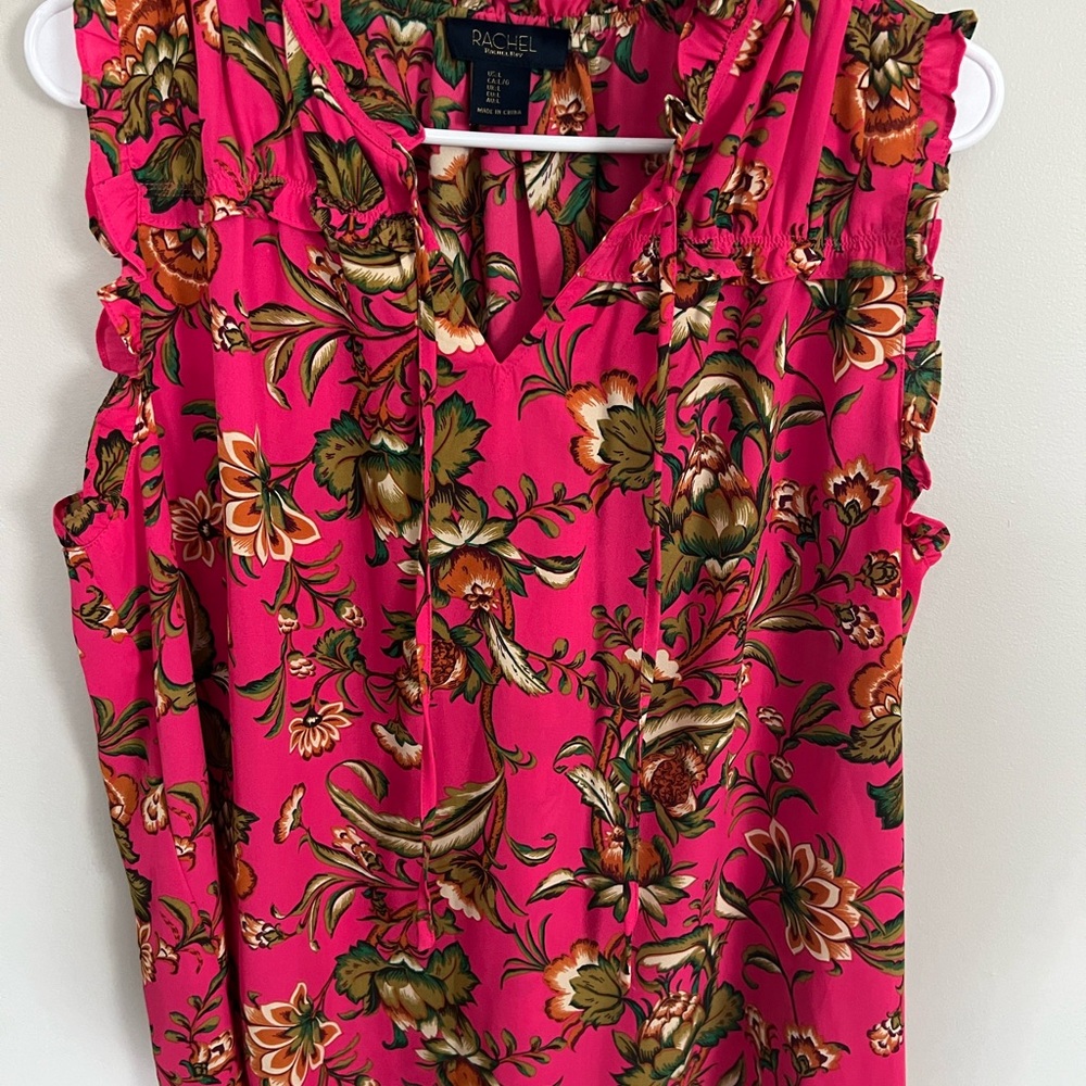 RACHEL Rachel Roy Fuchsia Floral Sleeveless Top